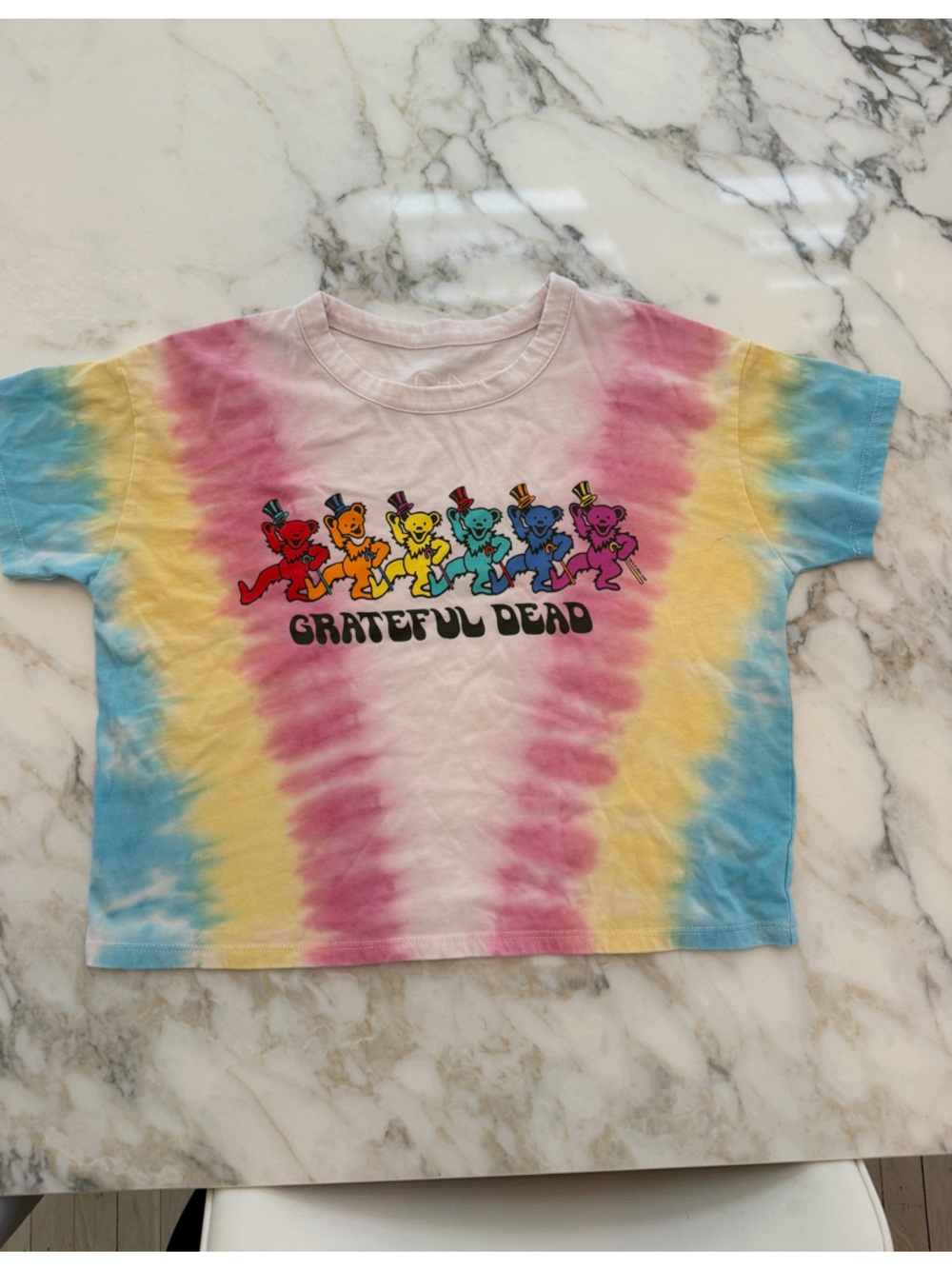 Chaser Kids' Grateful Dead Tie-Dye Tee in Blue, Yellow, Pink, Cream